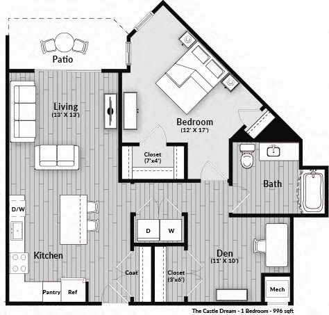 The Castle Dream Floorplan at The Harrison, Newtown Square